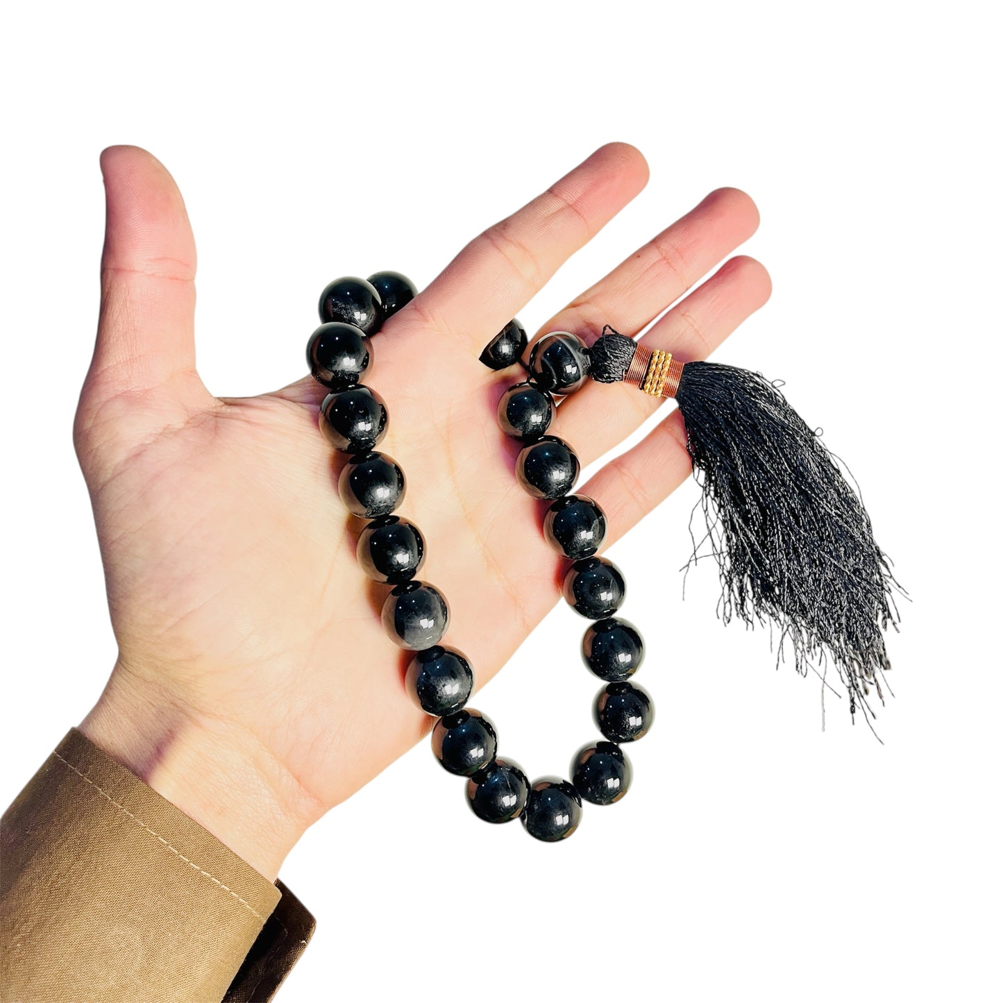 Black Aqeeq Tasbeeh (14 mm | 21 Beads)