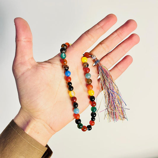 Multi Aqeeq Stone Tasbeeh (8 mm | 33 Beads)