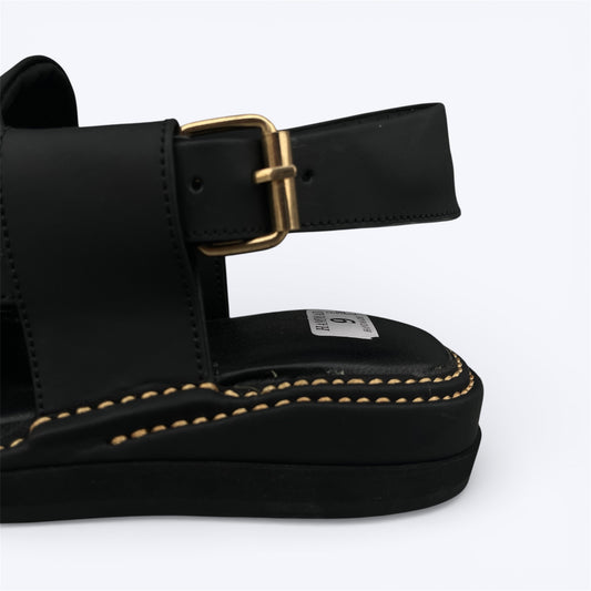 Gogo Medium Sole Chappal (Black)