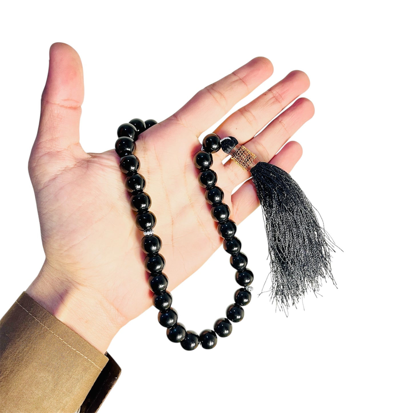 Black Aqeeq Tasbeeh (12 mm | 33 Beads)